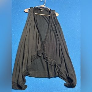 WHBM Flowy black sweater cardigan vest small